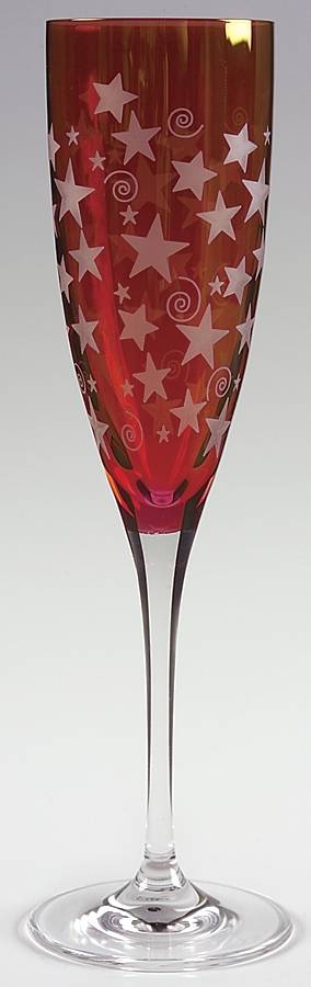 Stars Red Fluted Champagne by Rogaska-1