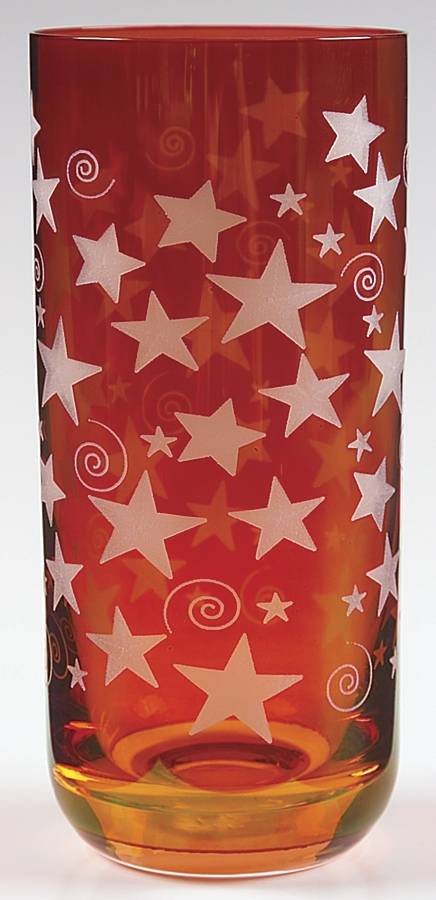 Stars Red Highball Glass by Rogaska-1