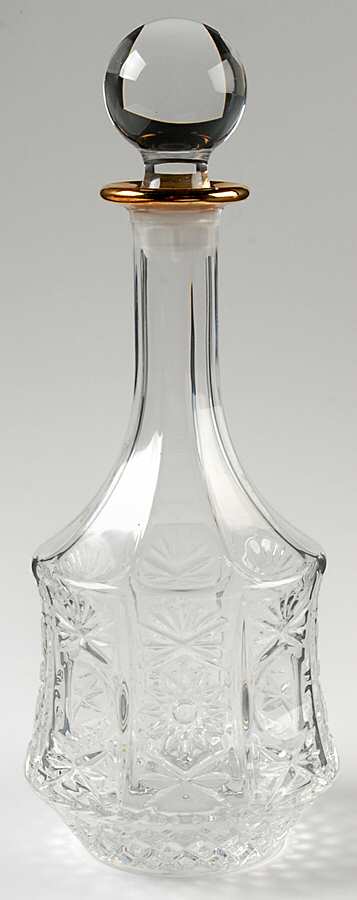 Impero Gold Decanter & Stopper by Royal Crystal Rock-1