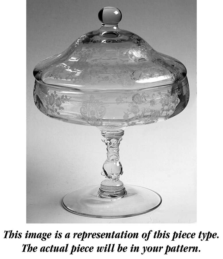 3121 Clear (Optic) Candy Comport & Lid (Height X Width) by Cambridge-1