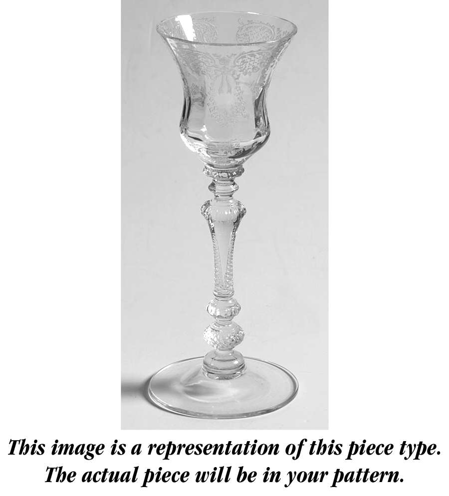Rose Point Clear (Stem 3500, Gold Trim, Etched) Cordial Glass by Cambridge-1