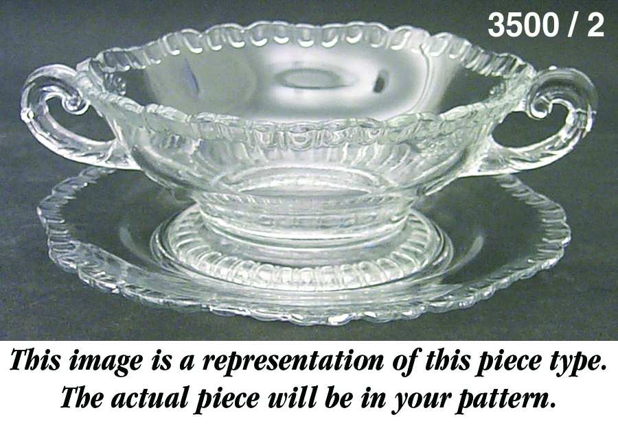 Gadroon Ruby Cream Soup & Saucer Set (Shape 3500) by Cambridge-1