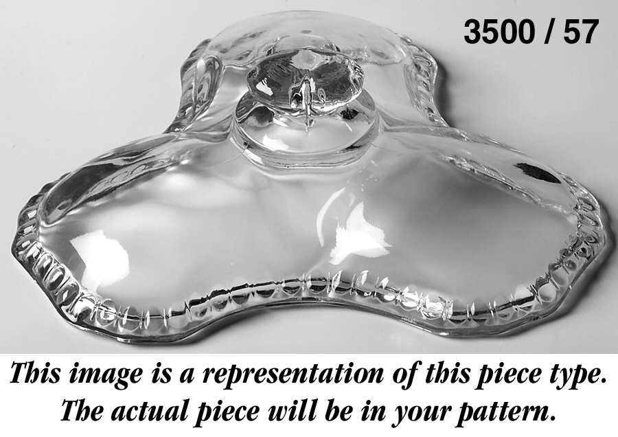 Rose Point Clear (Stem 3500, Gold Trim, Etched) Lid for 3500/57 3 Part Candy/Relish by Cambridge-1