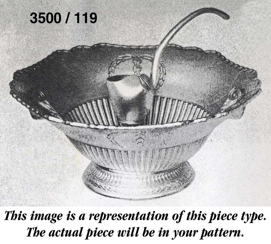 Gadroon Ruby Shape 3500 Footed Punch Bowl with Ladle by Cambridge-1