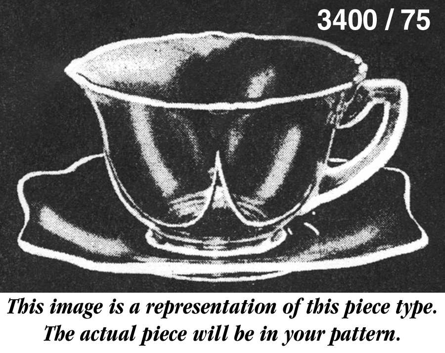 3400-1 Square Cup and Saucer (Shape 3400) by Cambridge-1