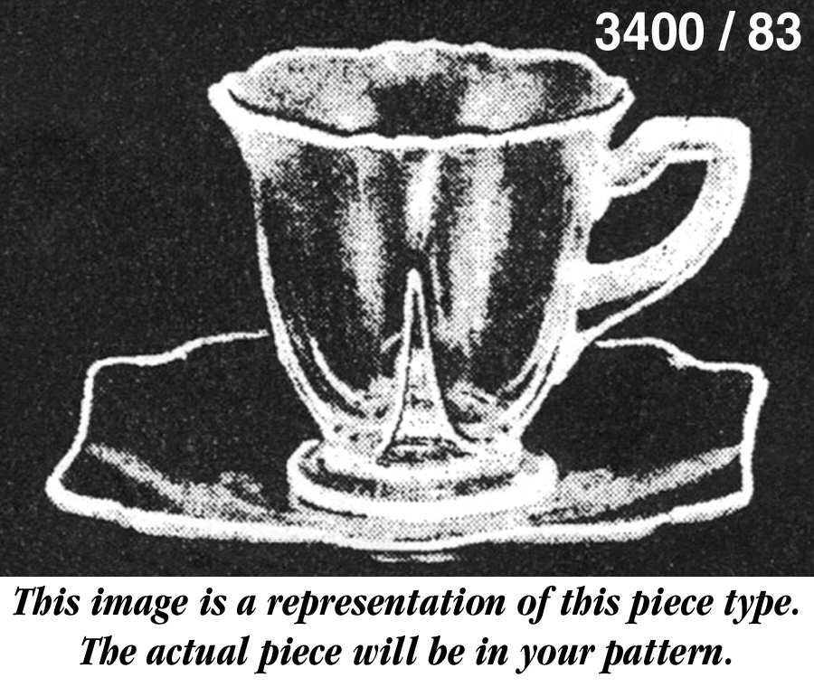 3400-1 Shape 3400 Square Demitasse Cup & Saucer by Cambridge-1