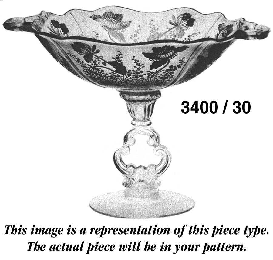 3400-1 3400 *9" Footed Handled Bowl by Cambridge-1