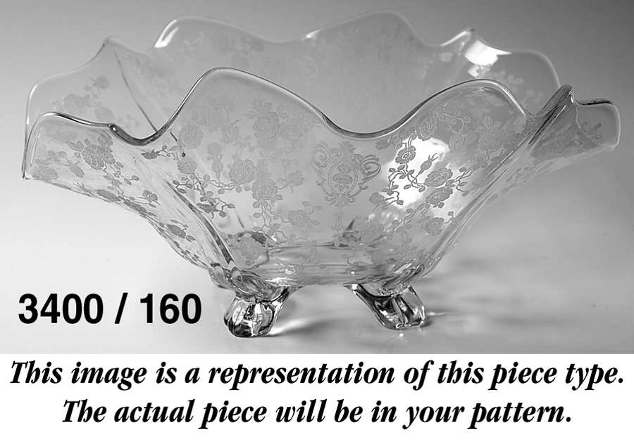 3400-1 3400 Oblong Ruffled Four Toed Bowl by Cambridge-1