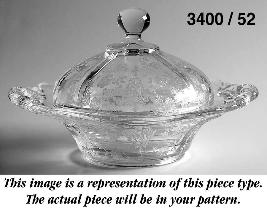 3400-1 3400 Round Butter & Lid w/Round Knob by Cambridge-1