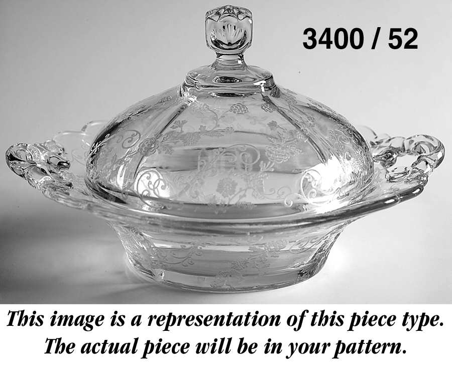 3400-1 3400 Round Butter & Lid w/Square Knob by Cambridge-1
