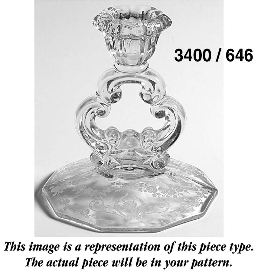 3400-1 5" KeyHole Candlestick w/10 Sided Base by Cambridge-1