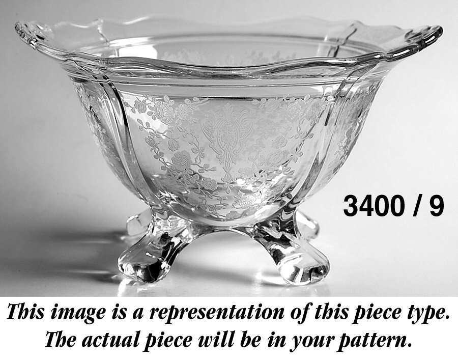3400-1 3400/9 4 Toed Candy Dish, No Lid by Cambridge-1