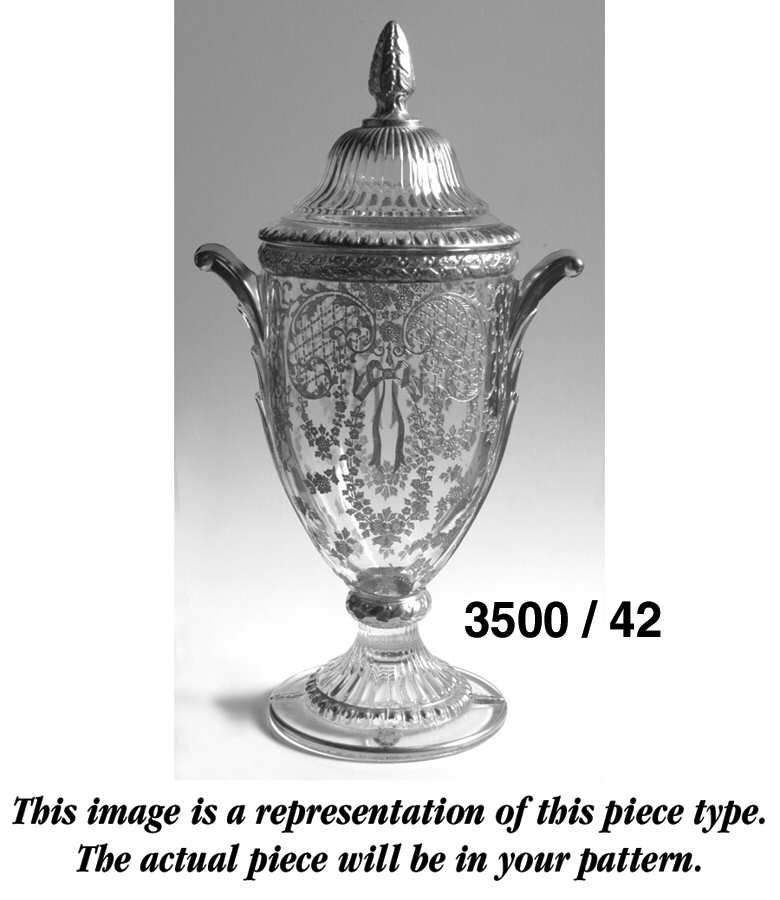 Gadroon Ruby 12" Footed Urn & Lid by Cambridge-1