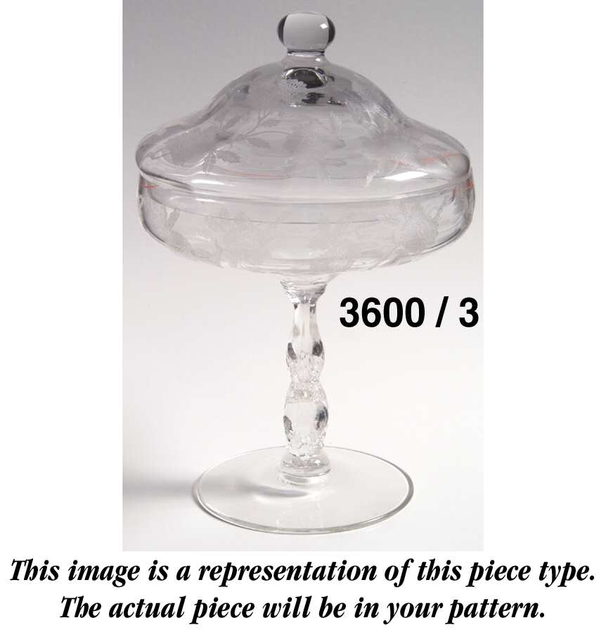 Martha Clear 3600/3 Tall Candy/Comport & Lid by Cambridge-1