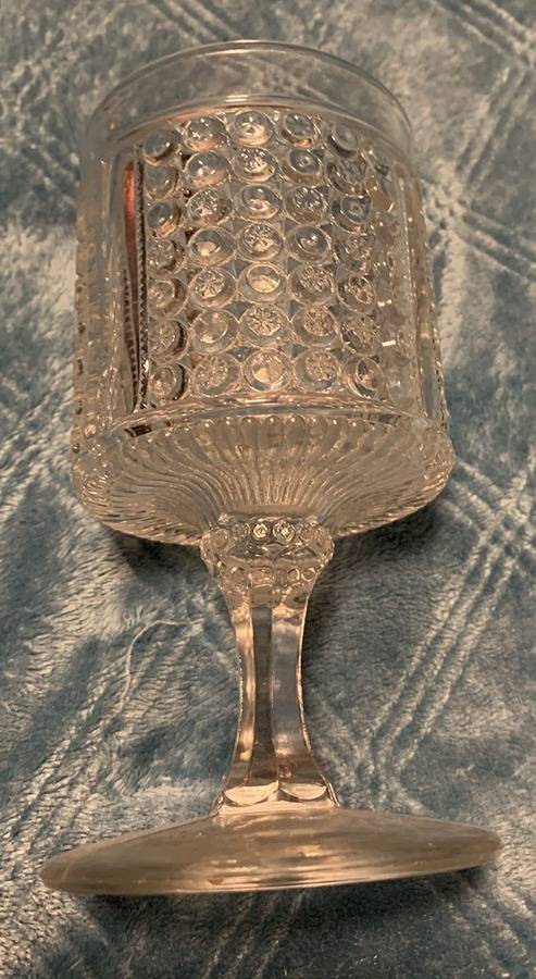 Three Panel Clear Water Goblet by Richards & Hartley Glass Company-1