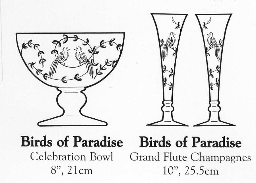 Celebration Collection Birds of Paradise Fluted Champagne by Royal Scot Crystal-1