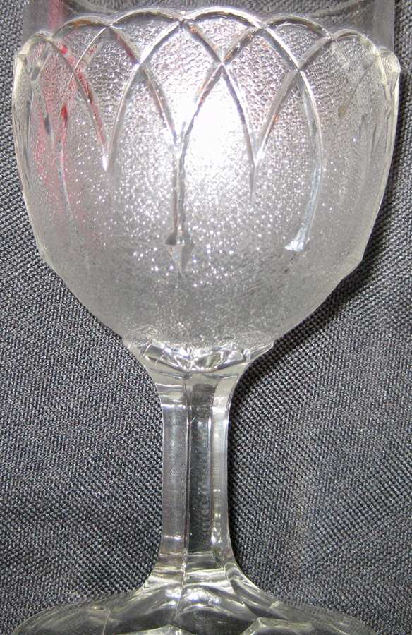 Loop and Dart Clear Water Goblet by Richards & Hartley Glass Company-1
