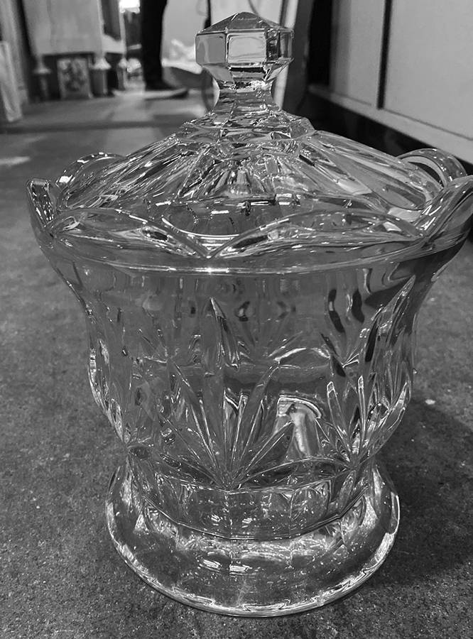 Tulip Biscuit Barrel & Lid by Royal Limited Crysta-1