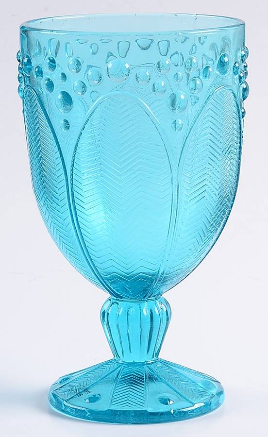 Edie Rose Turquoise Water Goblet by Rachel Bilson Glass-1