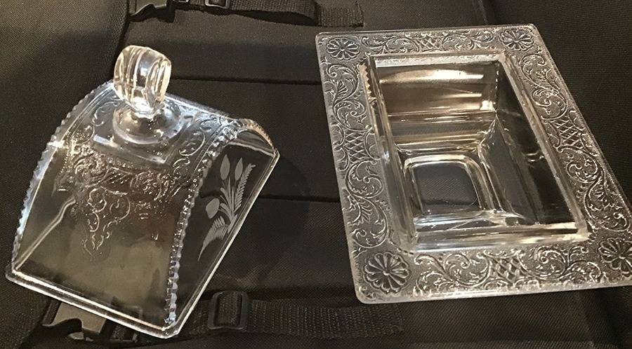 Jersey Lily Clear (Cut 1) 1/4 Pound Butter Dish, No Lid by Riverside-1