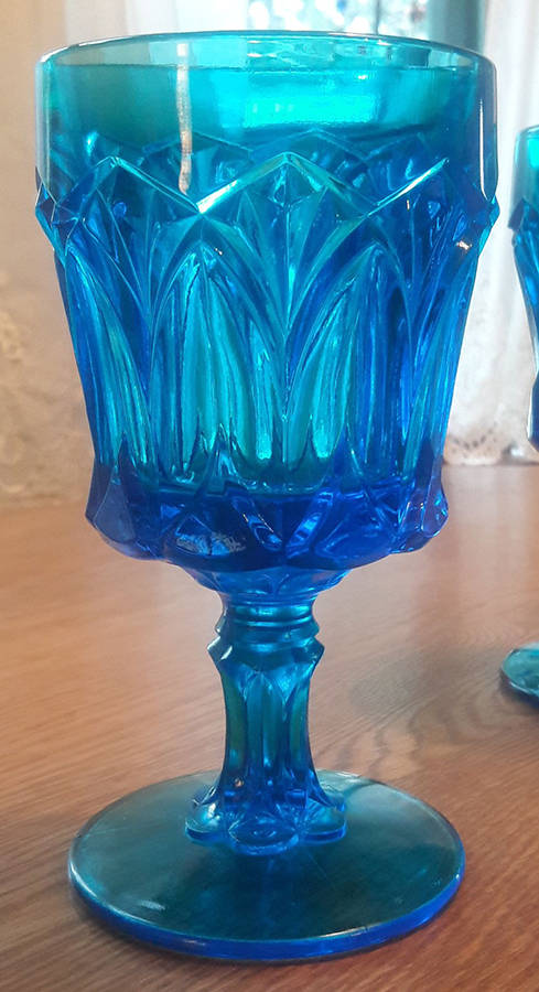 Heirloom Blue Water Goblet by Red Cliff-1