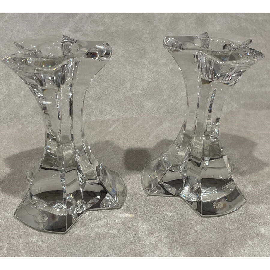 RDL59 (Set of 2) 4" Single Light Candlesticks by Riedel Crystal-1