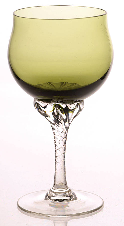 Coronation Dark Green Wine Glass by Sasaki-1