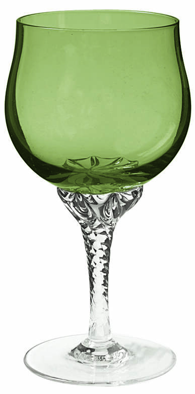 Coronation Dark Green Water Goblet by Sasaki-1