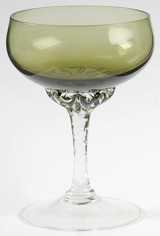 Coronation Dark Green Champagne/Tall Sherbet by Sasaki-1