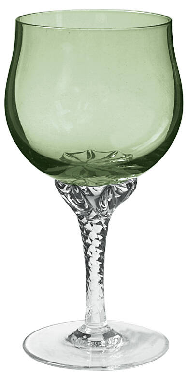 Coronation Light Green Water Goblet by Sasaki-1