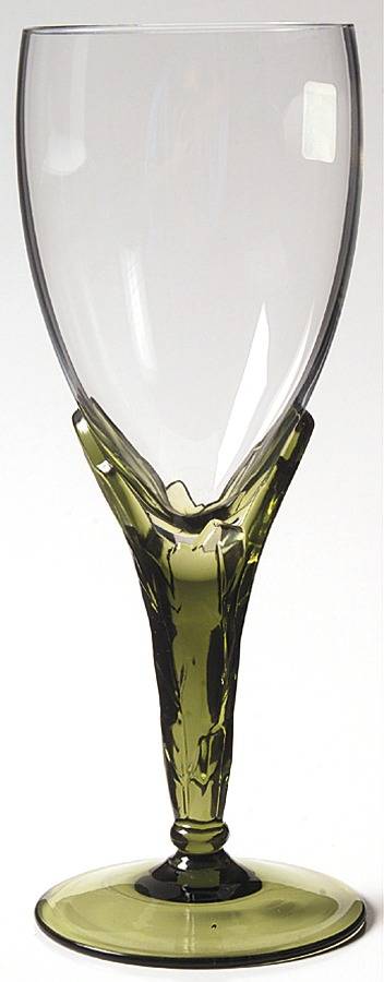 Laurel (Green Stem) Water Goblet by Sasaki-1