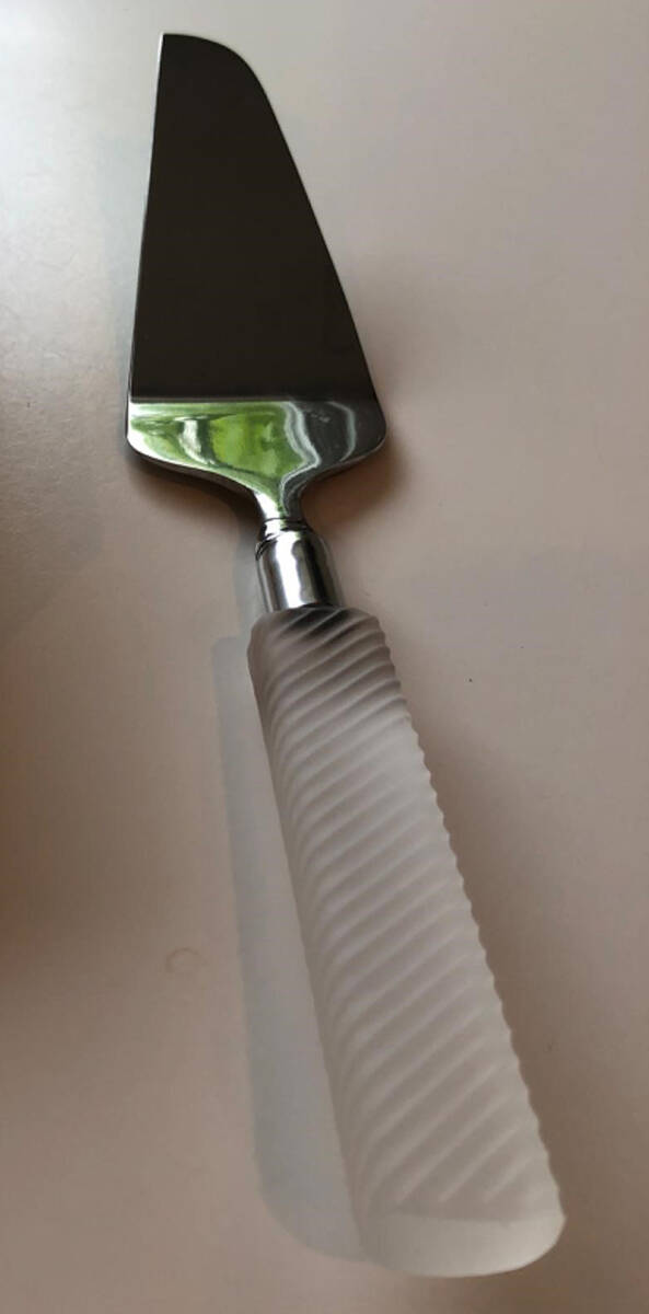 Regency Clear (Frosted Ribbed Stem) Pie/Cake Server with Stainless Blade by Sasaki-1