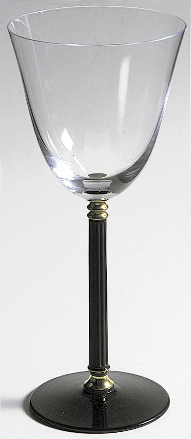 Tucano (Black Stem, Gold Accents) Water Goblet by Sasaki-1