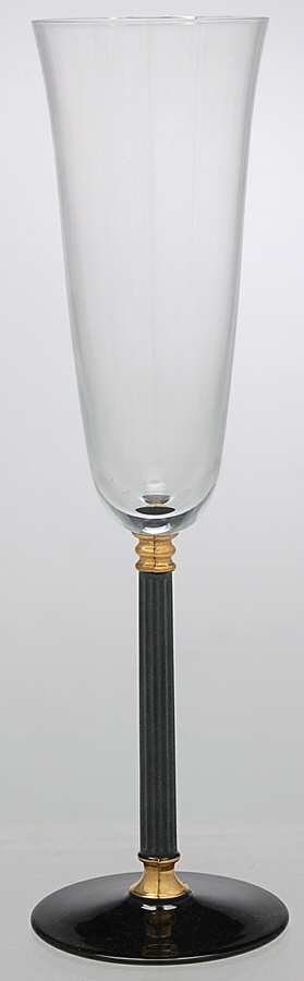 Tucano (Black Stem, Gold Accents) Fluted Champagne by Sasaki-1