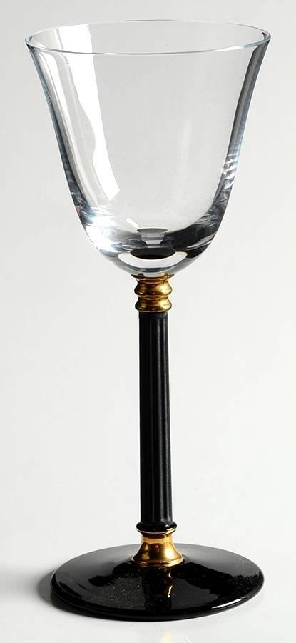 Tucano (Black Stem, Gold Accents) Cordial Glass by Sasaki-1