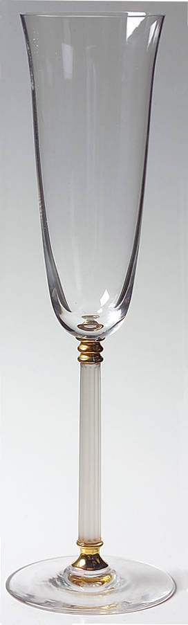 Tucano (Clear Frosted Stem, Gold Accents) Fluted Champagne by Sasaki-1