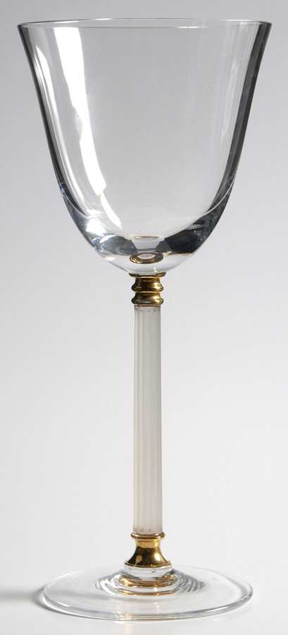 Tucano (Clear Frosted Stem, Gold Accents) Wine Glass by Sasaki-1
