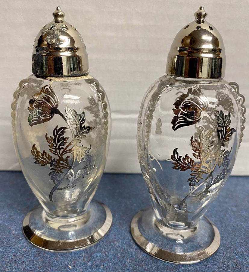 Flanders Clear Footed Shaker & Metal Lid by Silver City-1