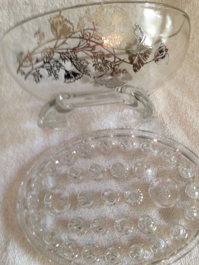Flanders Clear Oval Flower Holder & Frog/Candleholder Lid by Silver City-1