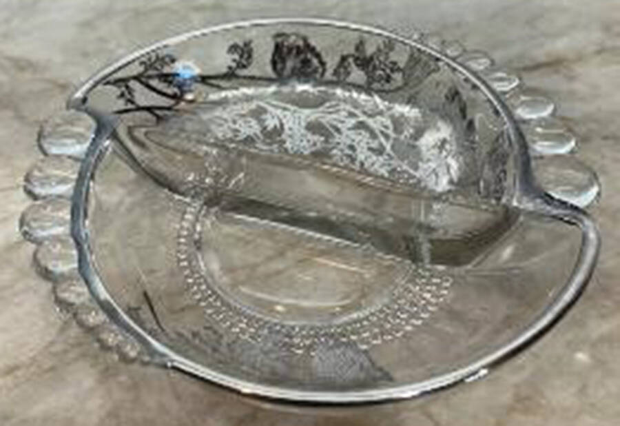 Flanders Clear 6" Round 2 Part Nut Dish by Silver City-1