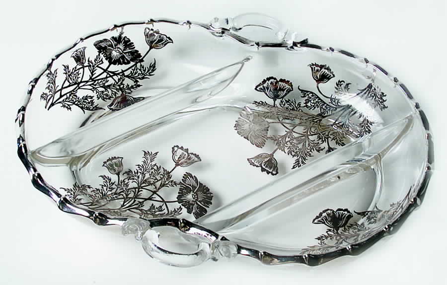 Flanders Clear 11" Oblong 3 Part Celery/Relish by Silver City-1