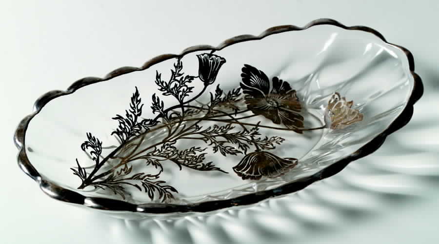 Flanders Clear 11" Oval Celery by Silver City-1