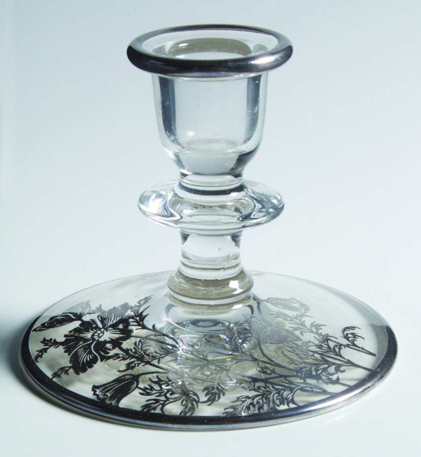 Flanders Clear Single Light Candlestick by Silver City-1