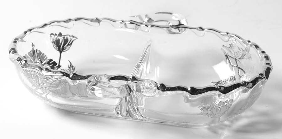 Flanders Clear 7" Oval 2 Part Relish by Silver City-1
