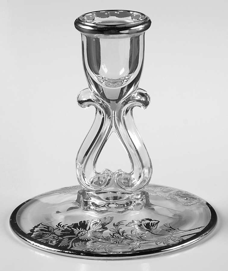 Flanders Clear 4" Single Light Candlestick by Silver City-1