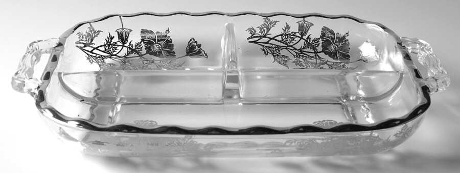 Flanders Clear 12" Oblong 3 Part Celery/Relish by Silver City-1