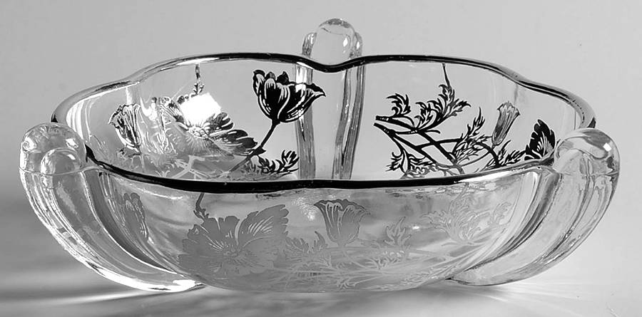 Flanders Clear 6" Handled Bon Bon by Silver City-1