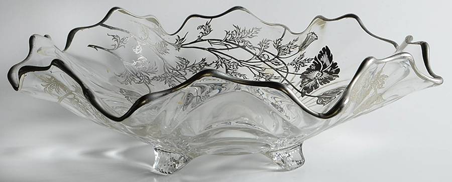 Flanders Clear 13" Round 3-Toed Crimped Bowl by Silver City-1