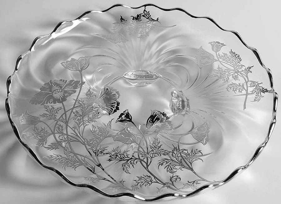 Flanders Clear Footed Cake Plate by Silver City-1