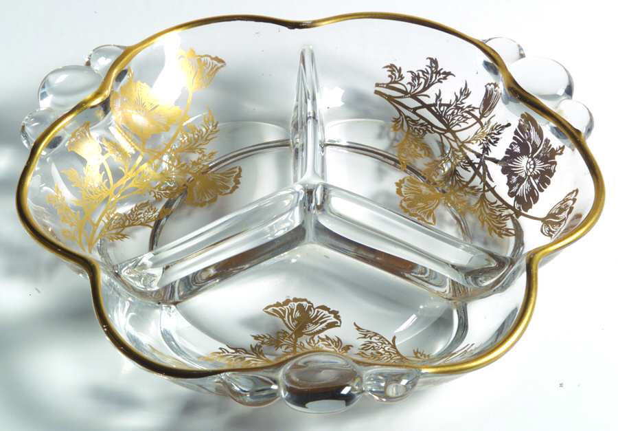 Hampton 9" Pansy/Flower Shape 3 Part Relish by Silver City-1